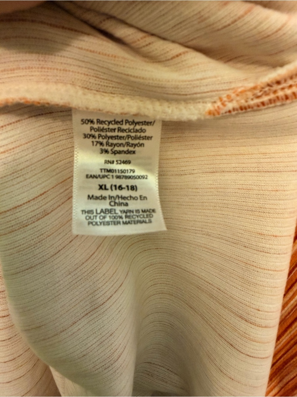 Time and Tru Orange Vertical-Stripe Ribbed Maxi Dress - Picture 8 of 8